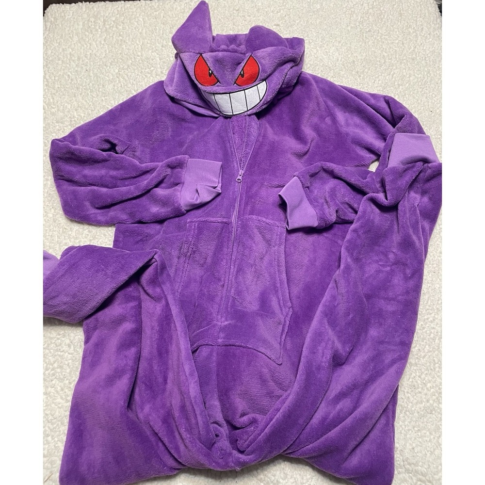 Gengar Pokemon  Size Adult S/M Costume Purple  Button Up Romper
